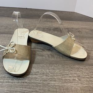 Etienne Aigner linen slides size 7 1/2